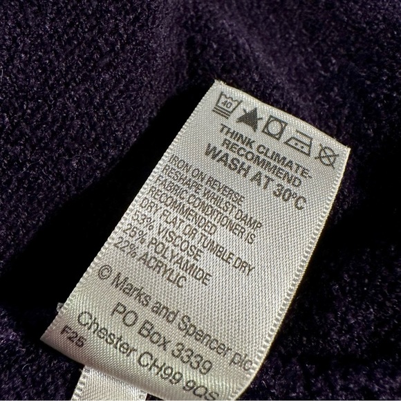 Marks & Spencer Deep Purple Ribbed Chenille Cowl Neck Sweater Plus Size 18 - Picture 11 of 14